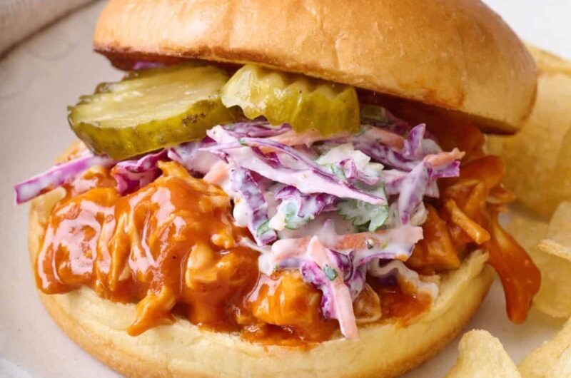 BBQ Pulled Chicken Sandwiches with Pickles