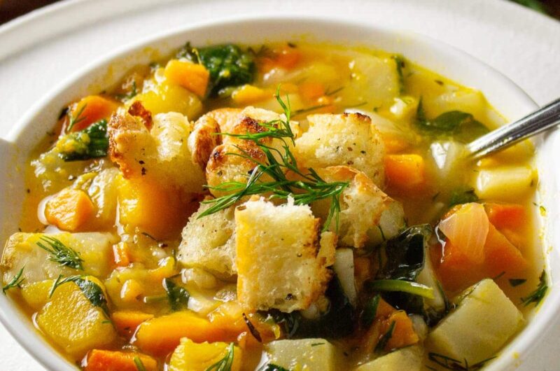 Beef Barley Soup with Root Vegetables