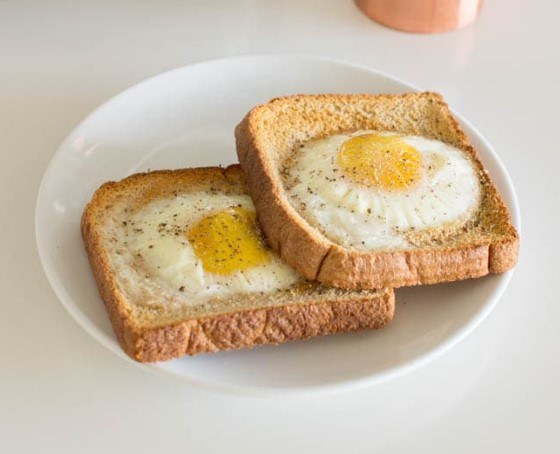 Sunny-Side-Up Eggs with Toast