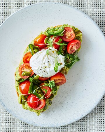 Avocado Toast with Poached Egg and Cherry Tomatoes Recipe