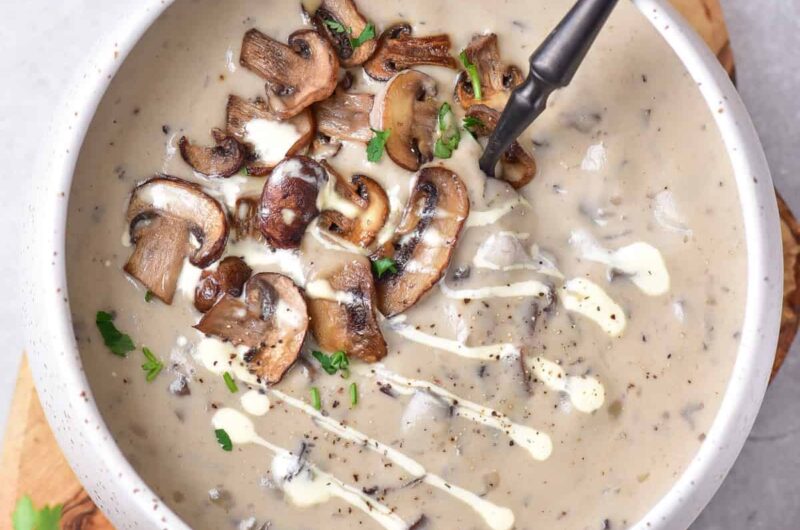 Cream of Mushroom Soup with Fresh Herbs