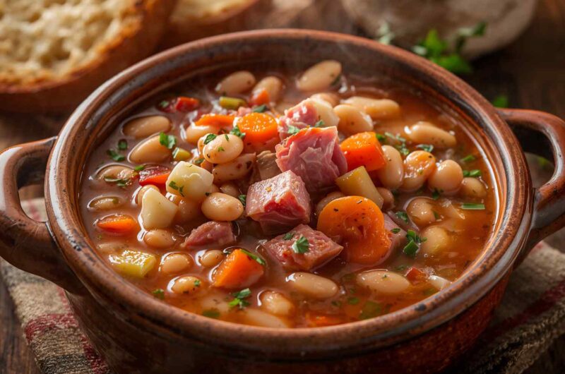 Navy Bean and Ham Soup with Vegetables
