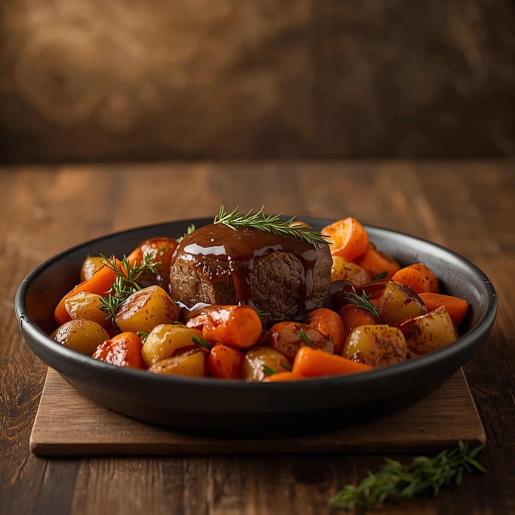 Slow-Cooked Beef Pot Roast with Carrots and Potatoes