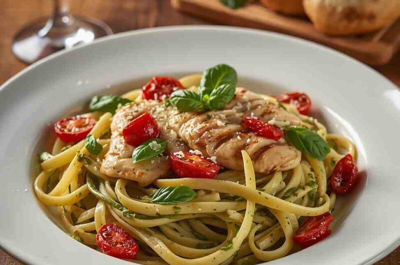 Chicken Pesto Pasta with Sun-Dried Tomatoes