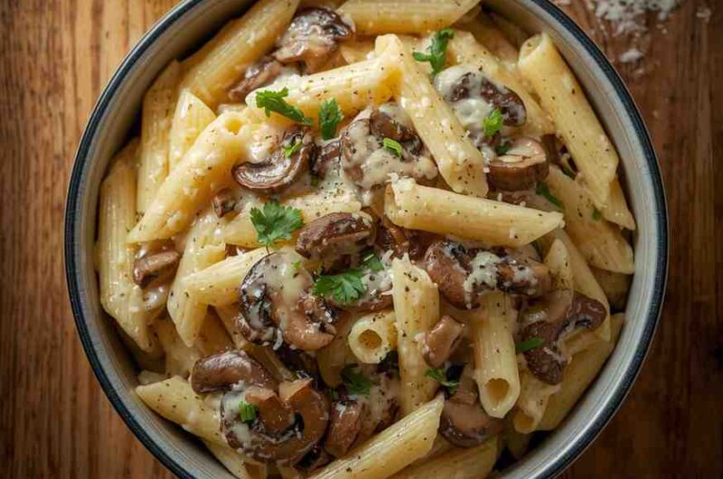 Creamy Garlic Mushroom Penne