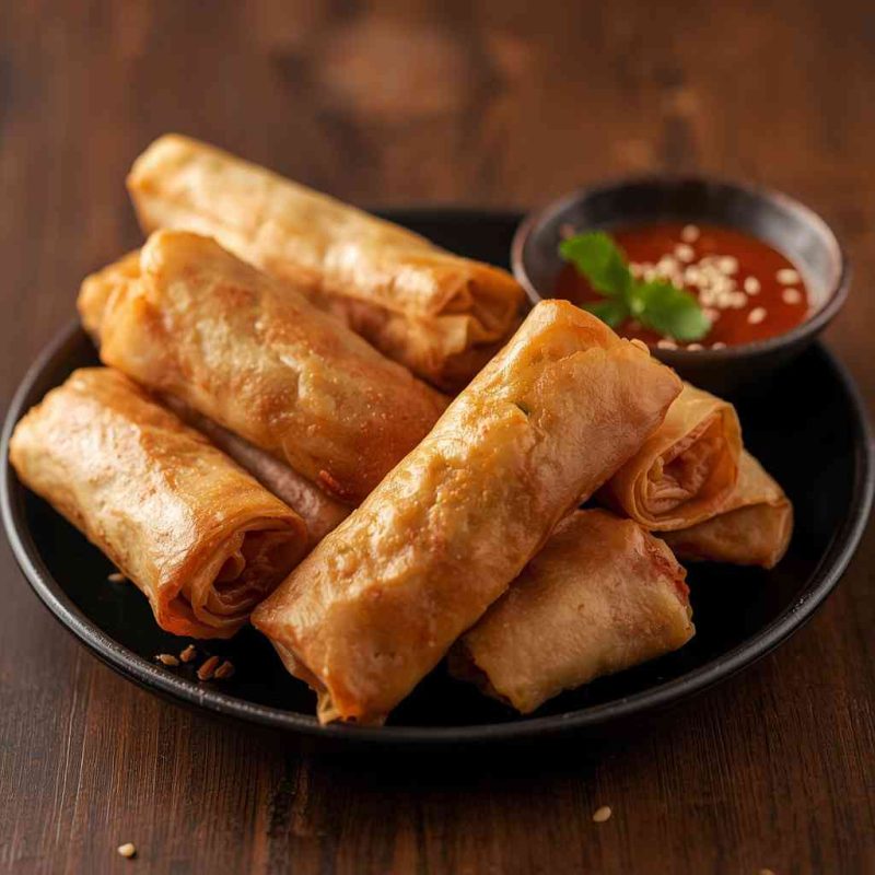 Chilli Spring Roll Crispy Spring Rolls with Sweet Chili Sauce