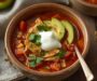 Crockpot Chicken Tortilla Soup with Avocado