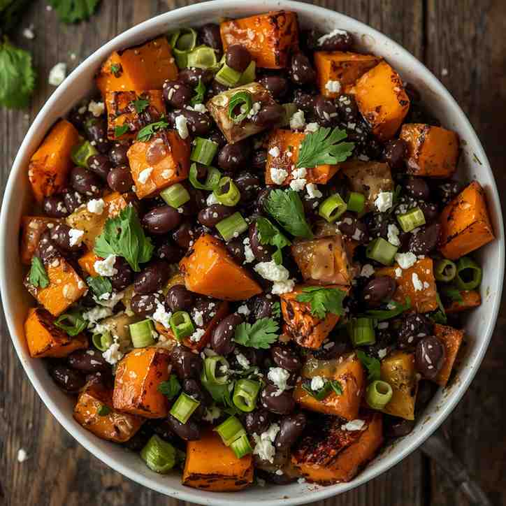 Roasted Sweet Potato and Black Bean Salad