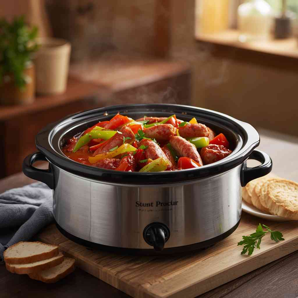 Slow Cooker Sausage and Peppers