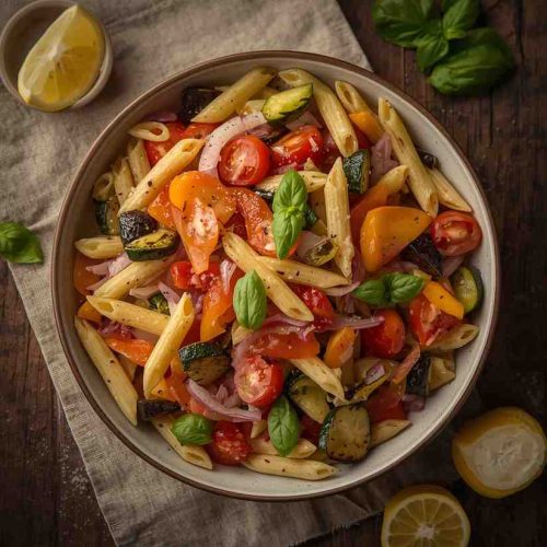 Penne Pasta Salad with Roasted Vegetables