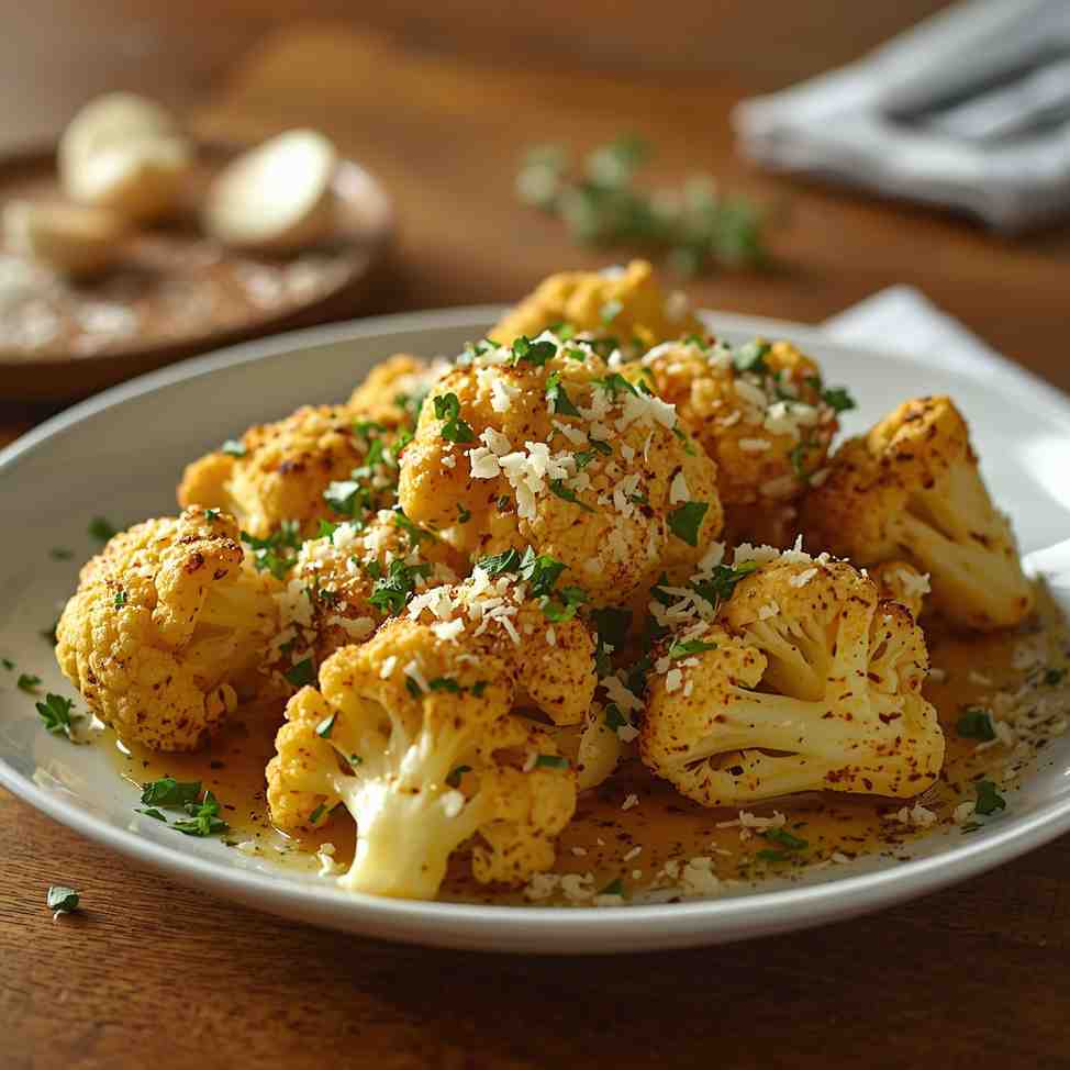 Roasted Garlic Parmesan Cauliflower