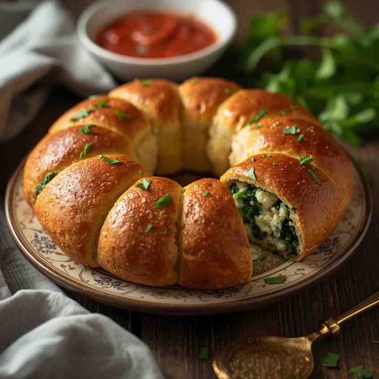 Stuffed Bread Rings Spinach and Feta Stuffed Bread Ring