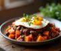 Beef and Sweet Potato Hash with Eggs