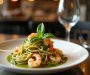 Shrimp Pesto Pasta with Fresh Basil