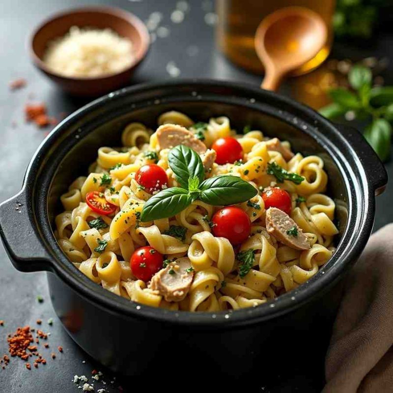 Picture Idea: Slow Cooker Creamy Chicken Pesto Pasta
