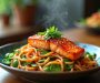 Sweet Chili Salmon Noodles with Snap Peas