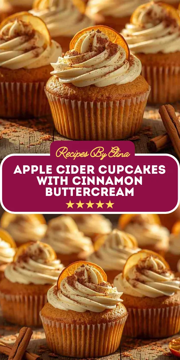 Apple Cider Cupcakes with Cinnamon Buttercream