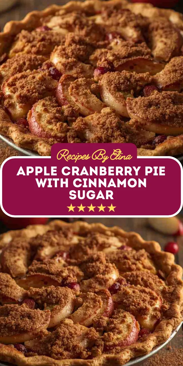 Apple Cranberry Pie with Cinnamon Sugar