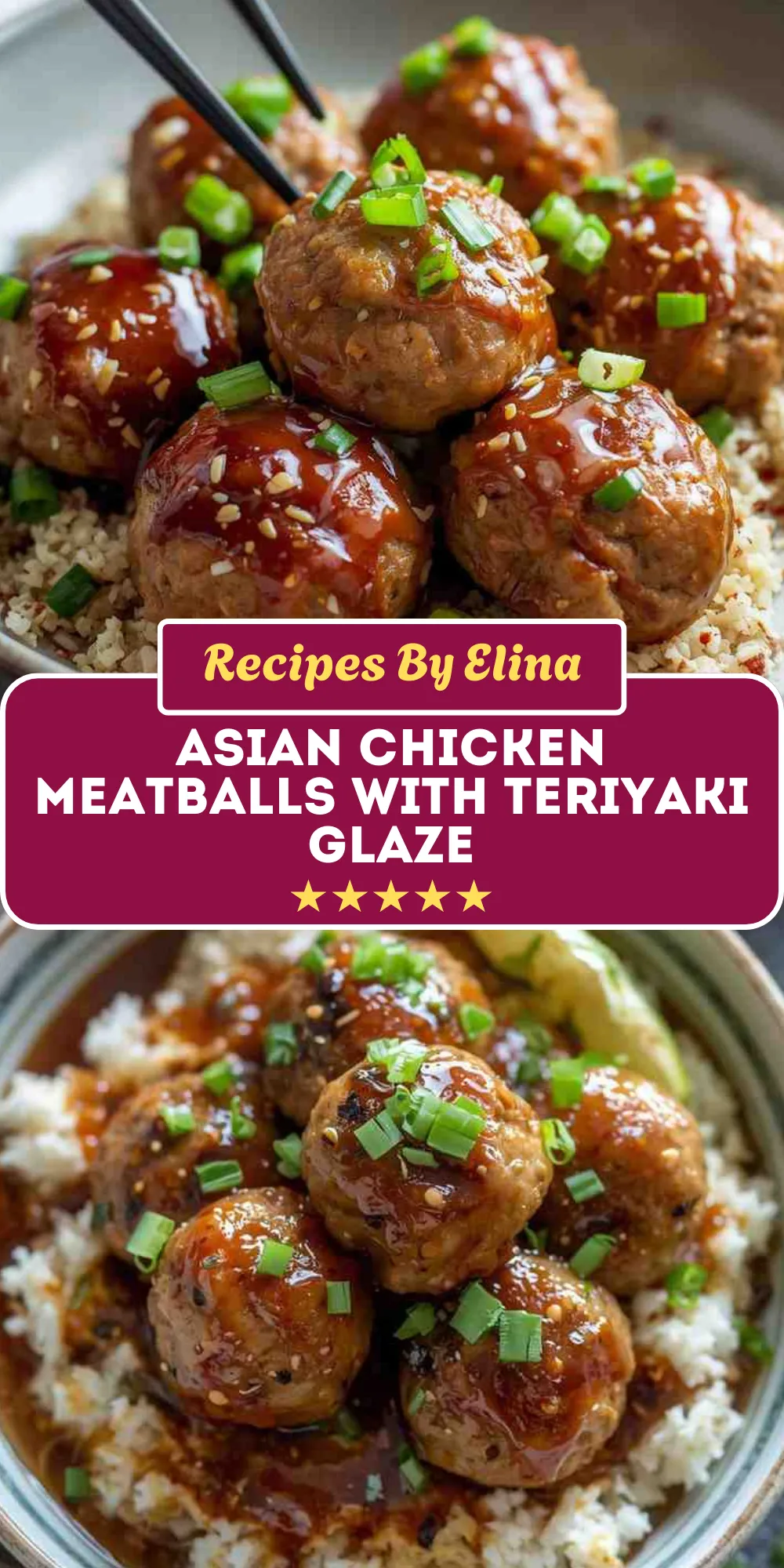Asian Chicken Meatballs with Teriyaki Glaze