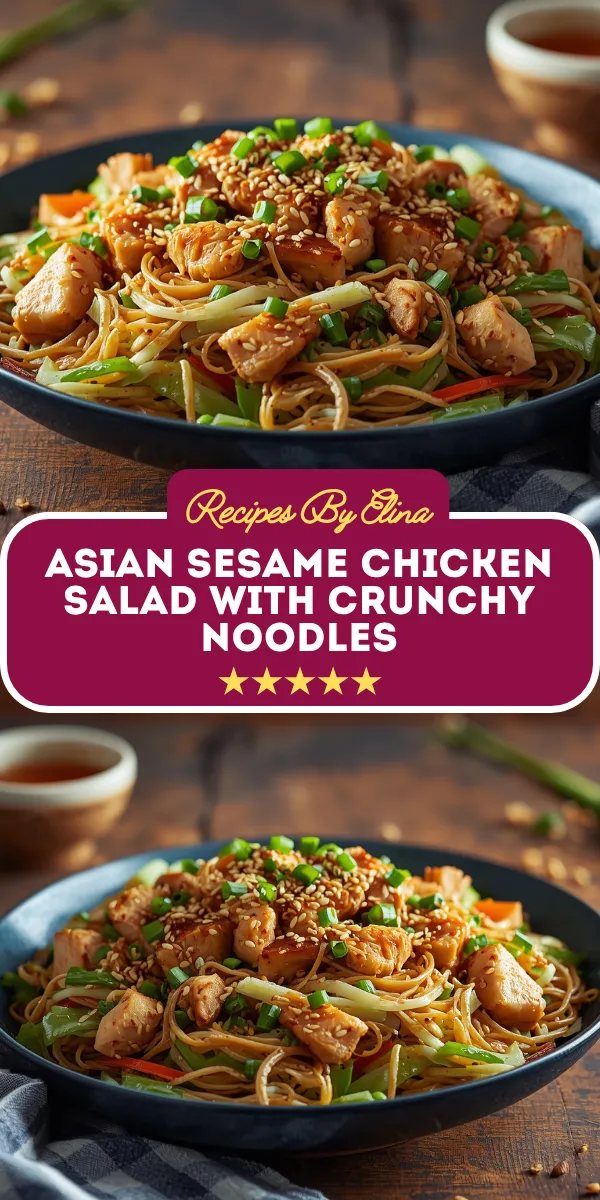 Asian Sesame Chicken Salad with Crunchy Noodles