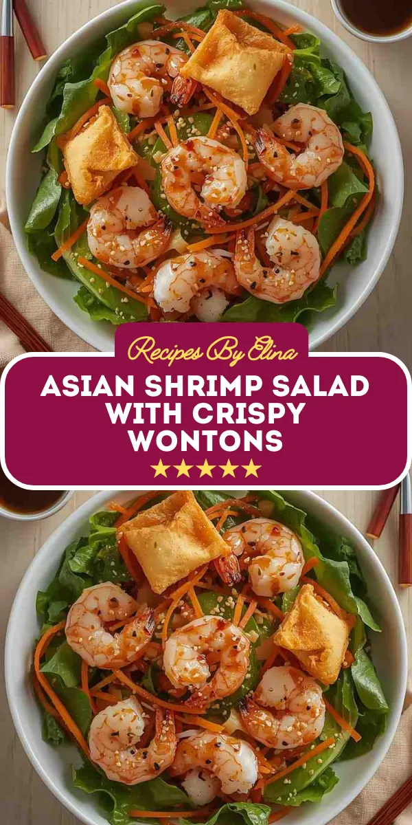 Asian Shrimp Salad with Crispy Wontons