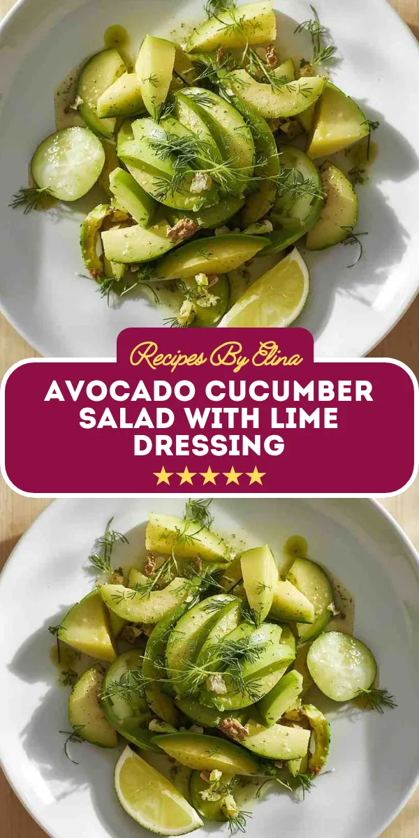 Avocado Cucumber Salad with Lime Dressing