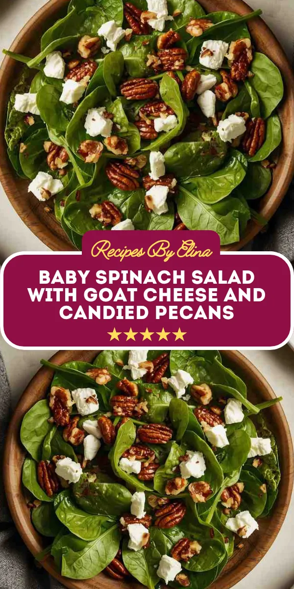 Baby Spinach Salad with Goat Cheese and Candied Pecans