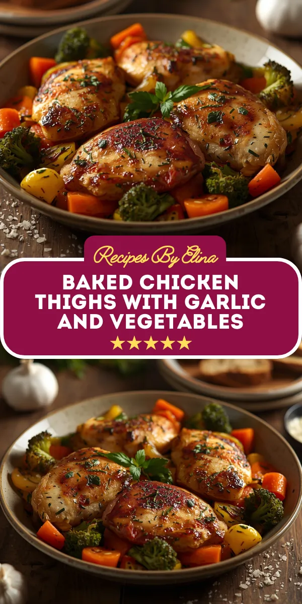 Baked Chicken Thighs with Garlic and Vegetables