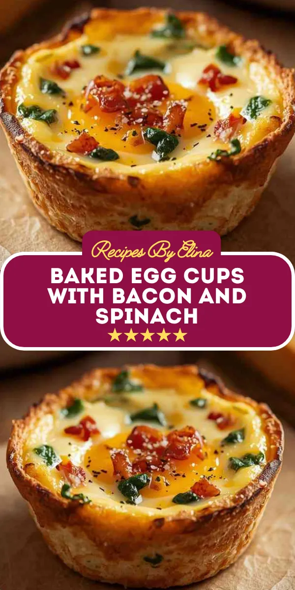 Baked Egg Cups with Bacon and Spinach