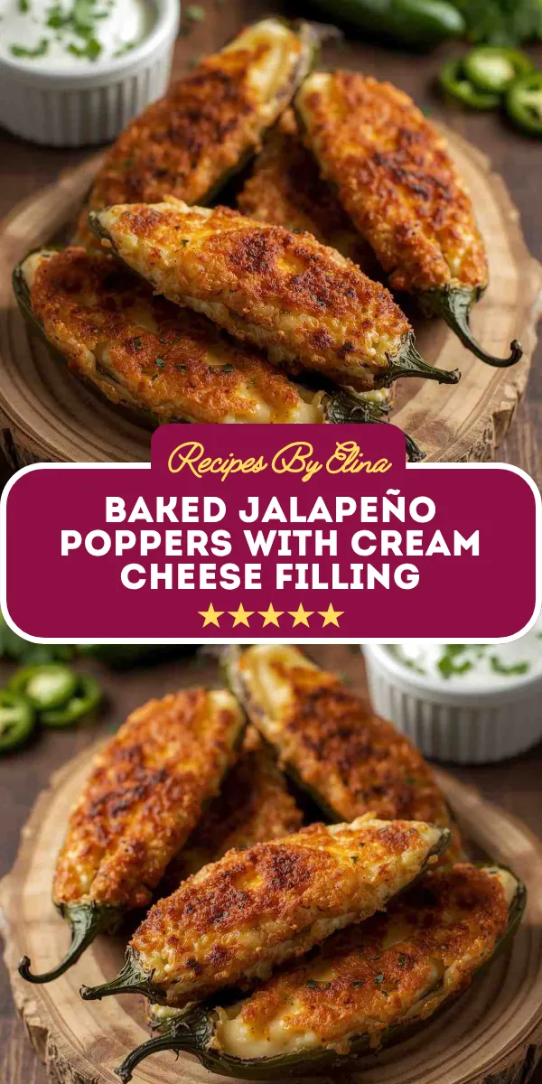 Baked Jalapeño Poppers with Cream Cheese Filling