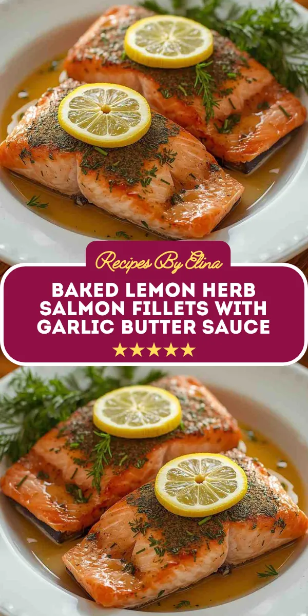 Baked Lemon Herb Salmon Fillets with Garlic Butter Sauce