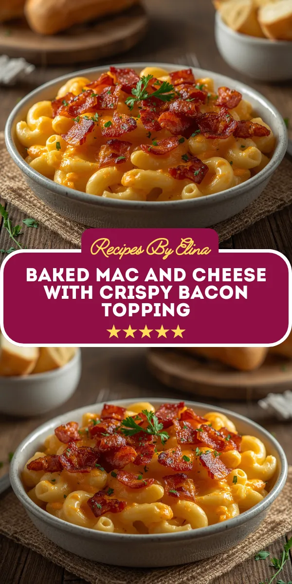 Baked Mac and Cheese with Crispy Bacon Topping