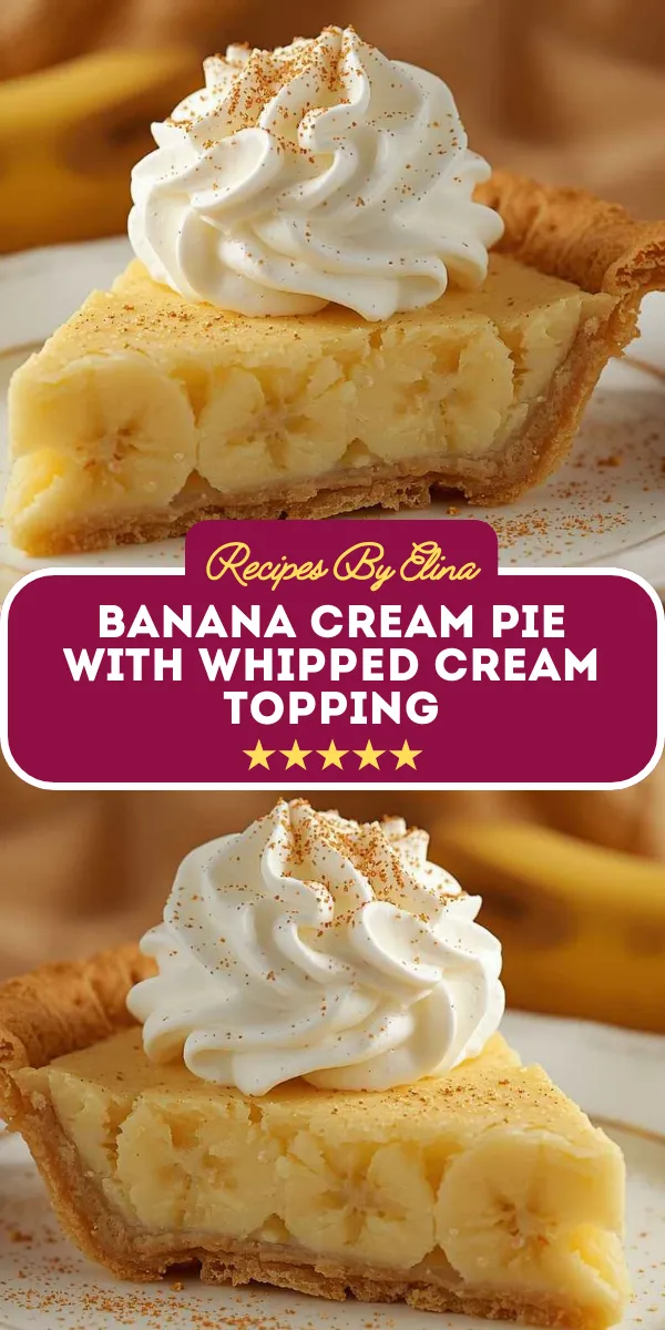 Banana Cream Pie with Whipped Cream Topping