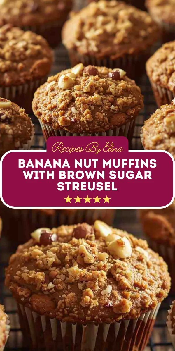 Banana Nut Muffins with Brown Sugar Streusel