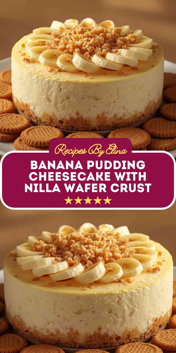 Banana Pudding Cheesecake with Nilla Wafer Crust