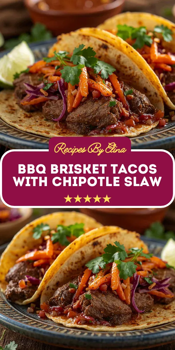 BBQ Brisket Tacos with Chipotle Slaw