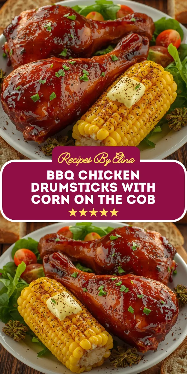BBQ Chicken Drumsticks with Corn on the Cob