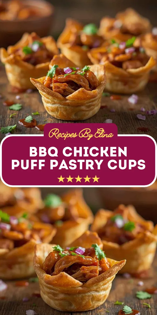BBQ Chicken Puff Pastry Cups