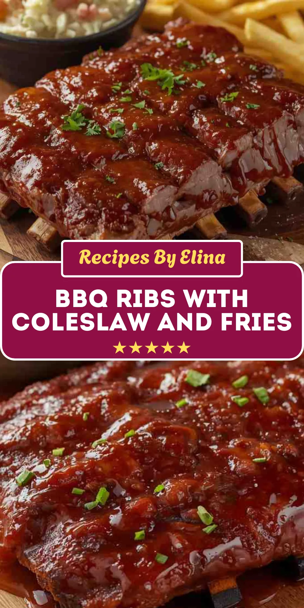 BBQ Ribs with Coleslaw and Fries