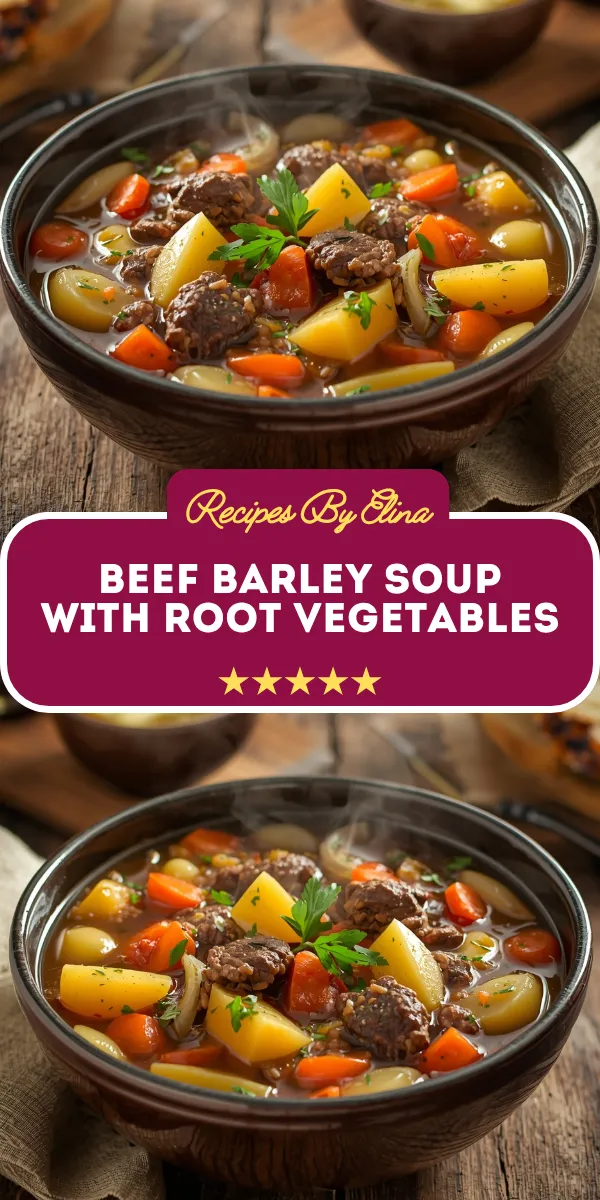Beef Barley Soup with Root Vegetables