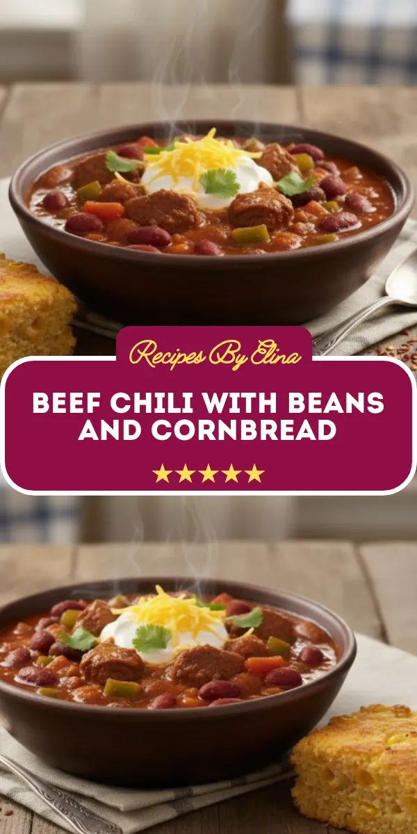 Beef Chili with Beans and Cornbread