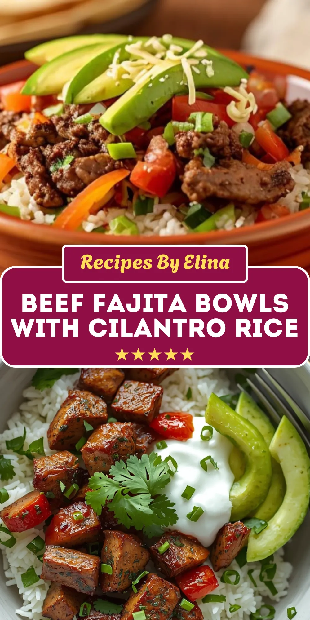 Beef Fajita Bowls with Cilantro Rice