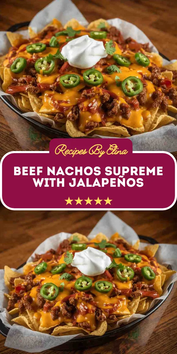 Beef Nachos Supreme with Jalapeños