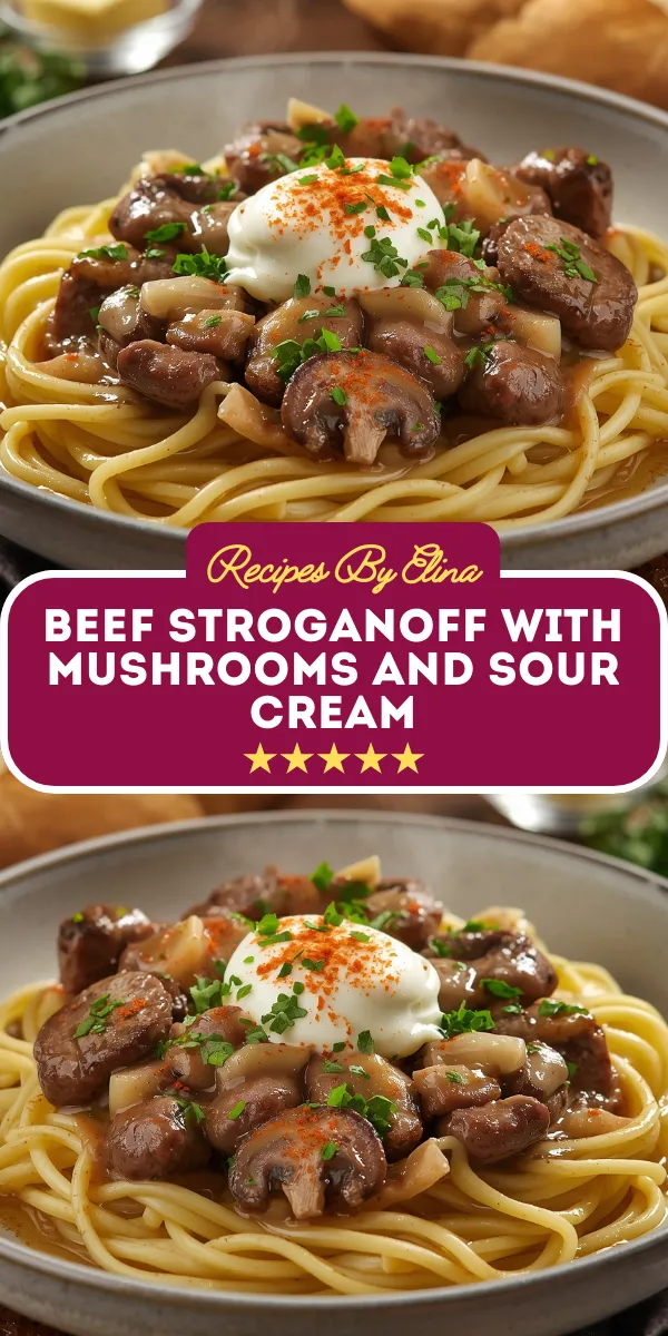 Beef Stroganoff with Mushrooms and Sour Cream
