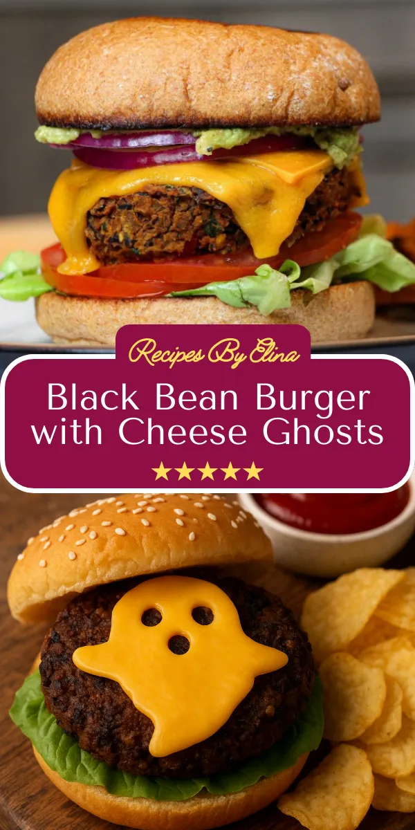 Black Bean Burger with Cheese Ghosts