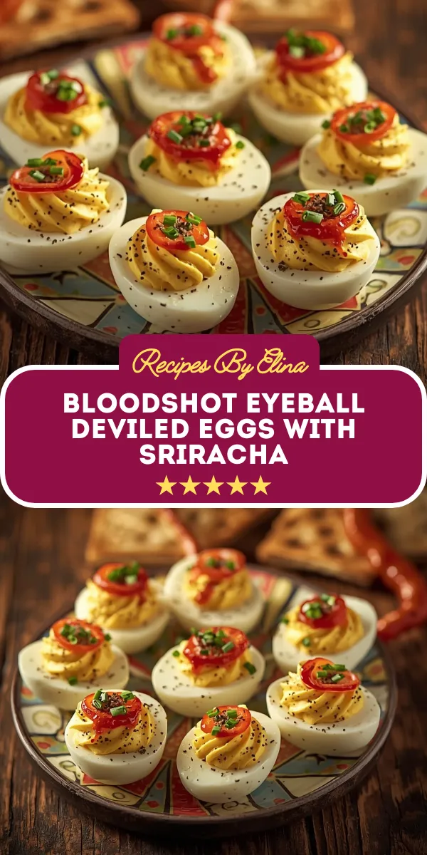 Bloodshot Eyeball Deviled Eggs with Sriracha