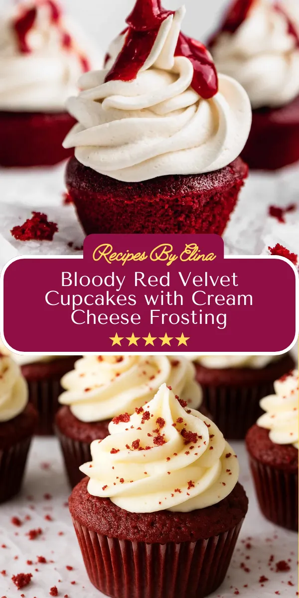 Bloody Red Velvet Cupcakes with Cream Cheese Frosting