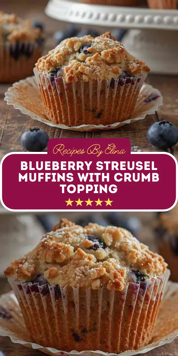 Blueberry Streusel Muffins with Crumb Topping