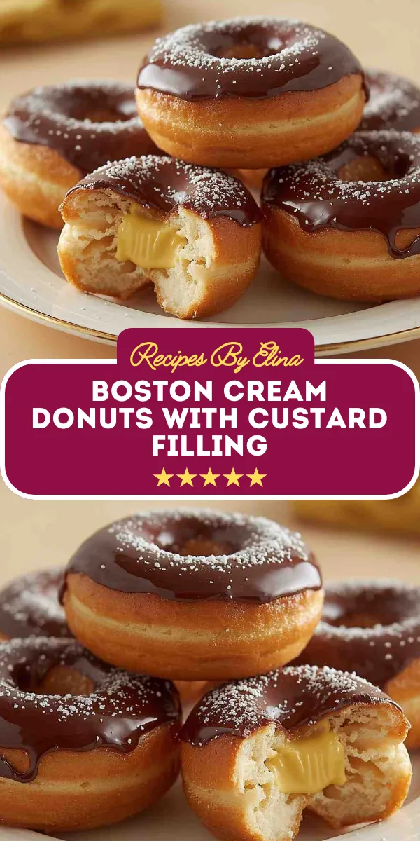 Boston Cream Donuts with Custard Filling