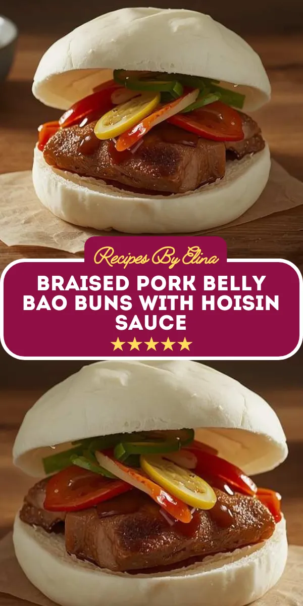 Braised Pork Belly Bao Buns with Hoisin Sauce